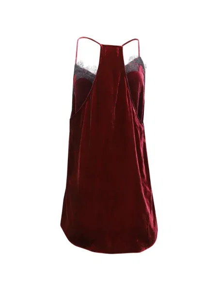 Top Cami Nyc de catifea roșu