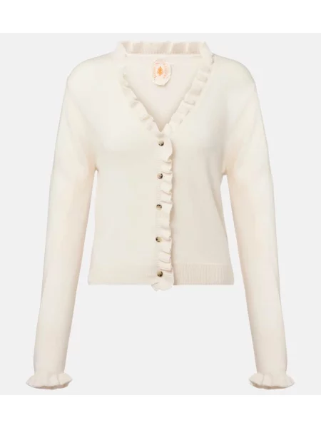 Cardigan Jardin Des Orangers de lână alb