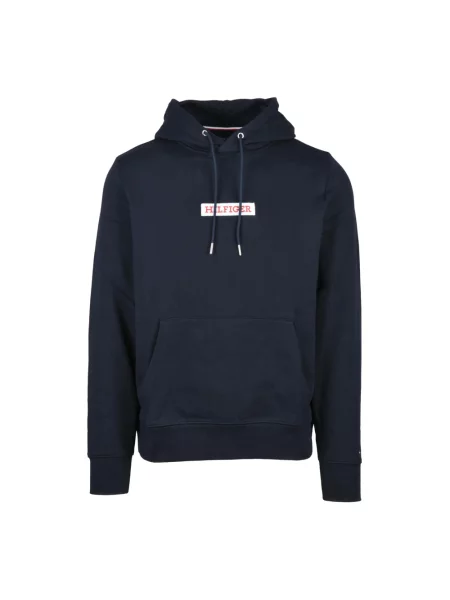 Bluza z kapturem Tommy Hilfiger z kapturem niebieska