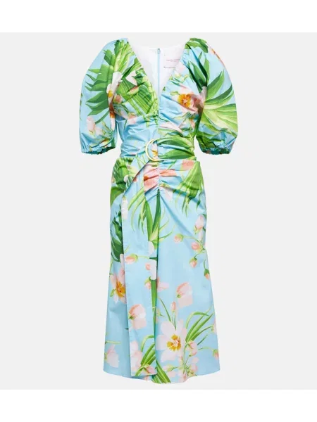 Rochie midi Carolina Herrera cu imagine până la genunchi de costum albastru