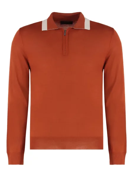 Gulerat tricou polo Moorer portocaliu