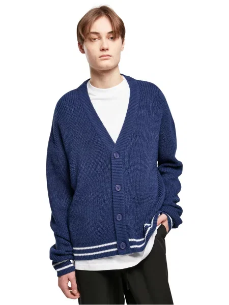 Urban Classics Geacă tricotată bleumarin alb