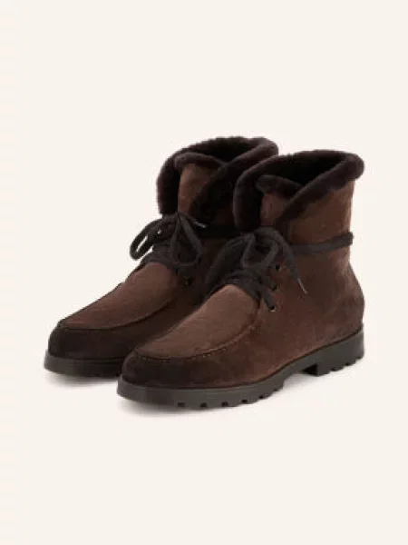 Santoni Botki Sznurowane braun