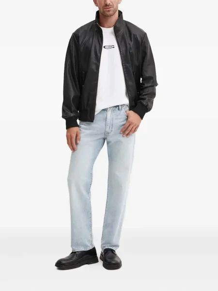 Blugi drepți Levi's® zdrențuiți negru