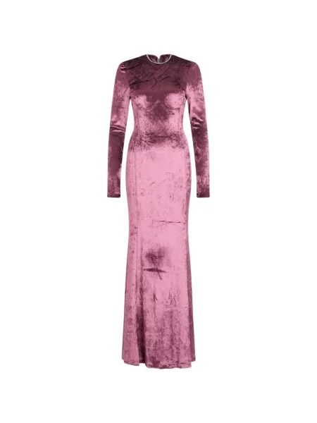 Lung rochie maxi John Richmond de catifea roz