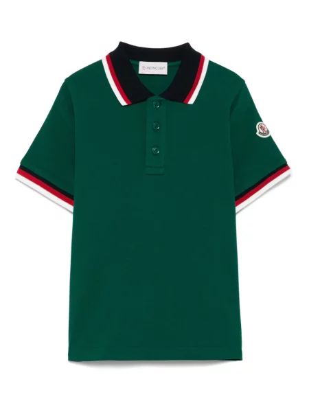 Koszulka polo dziecięca Moncler Enfant zielona