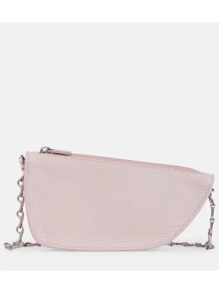 Usnjena torbica Burberry roza