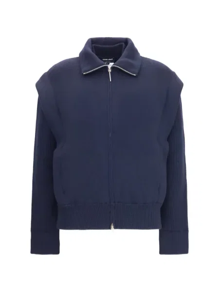 Geacă Giorgio Armani tricotate albastru