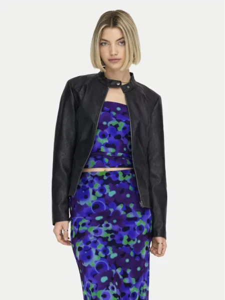 JDY Jakna od imitacije kože Emily Slim Fit crna