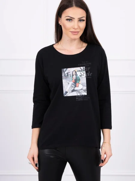 Bluză Kesi cu imagine negru
