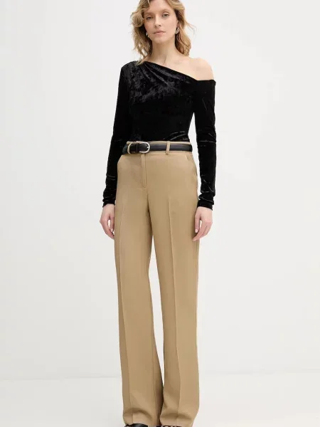Marciano by Guess spodnie z domieszką wełny ABBY zielone