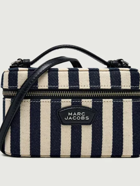 Geantă Marc Jacobs din piele cu dungi bej