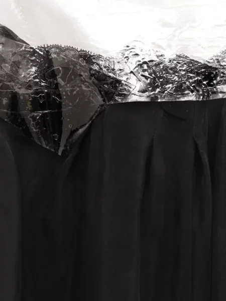 Fustă Maison Margiela din dantelă negru
