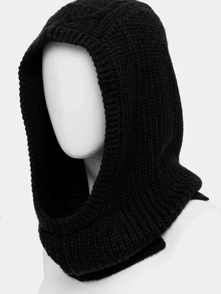 Вовняна шапка Ugg з капюшоном чорна