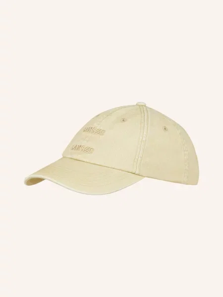 Samsøe Samsøe Jeansowa Czapka Z Daszkiem beige beżowa