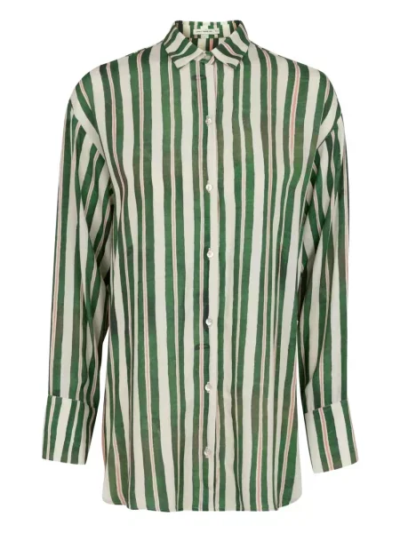 Koszula Lenny Niemeyer w paski z nadrukiem zielona