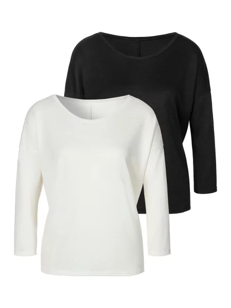 LASCANA Tricou crem negru