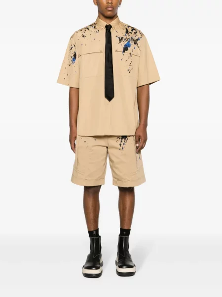 Raštuotos šortai Moschino ruda