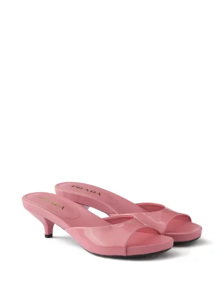 Papuci tip mules Prada din piele roz