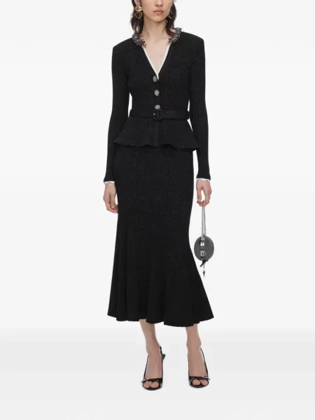 Rochie midi Self-portrait tricotate negru
