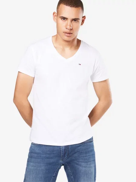 Tommy Jeans Majica Regular Fit bela