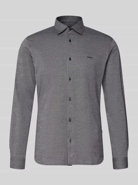 Koszula casualowa o kroju slim fit z czystej bawełny model Boss Orange szara