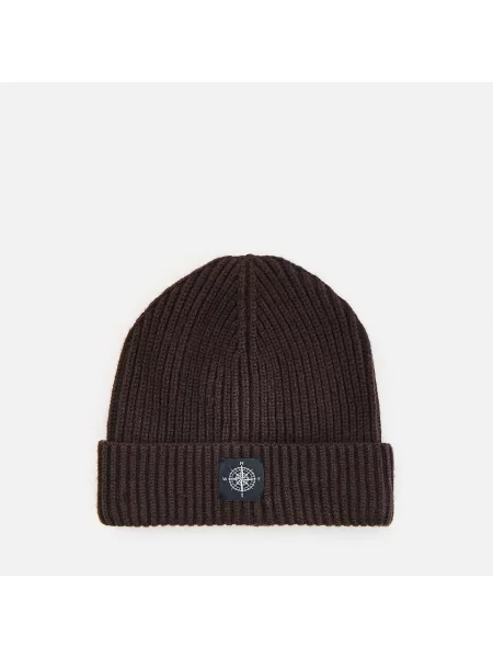 Reserved Viszkózkeverék beanie sapka sötétbarna
