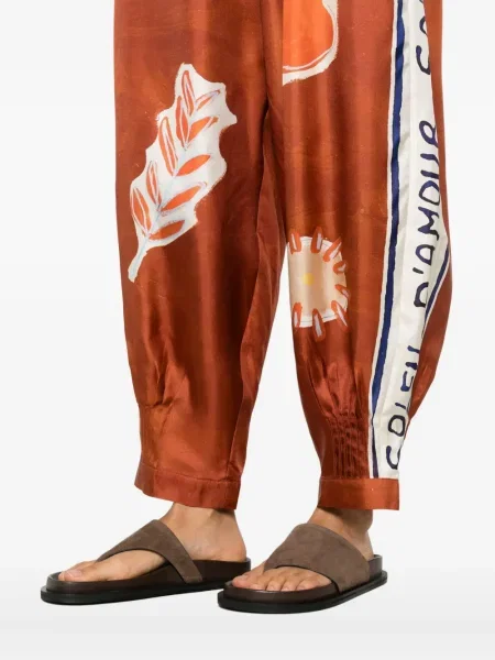 Pantaloni Alemais cu imagine maro