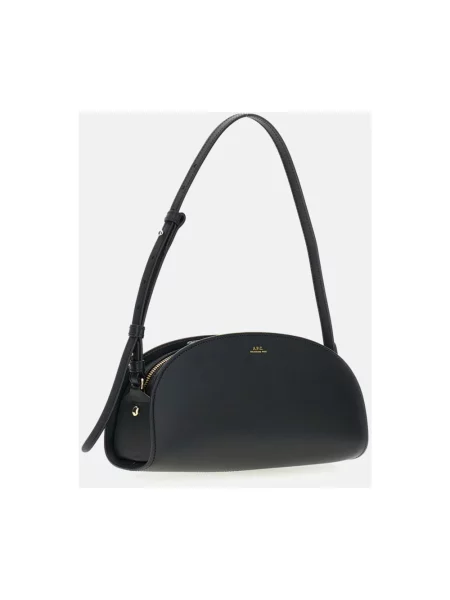 A.P.C. torebka skórzana SAC DEMI.LUNE SHOULDER czarna