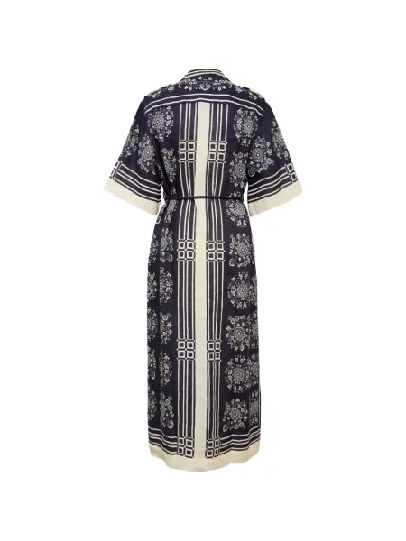 Rochie tip cămașă Alemais cu model floral cu imagine albastru