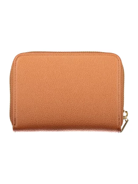 Lniany portfel Valentino Bags brązowy