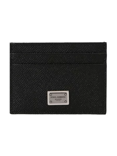 Portfel Dolce And Gabbana zamszowy z logo klasyczny czarny