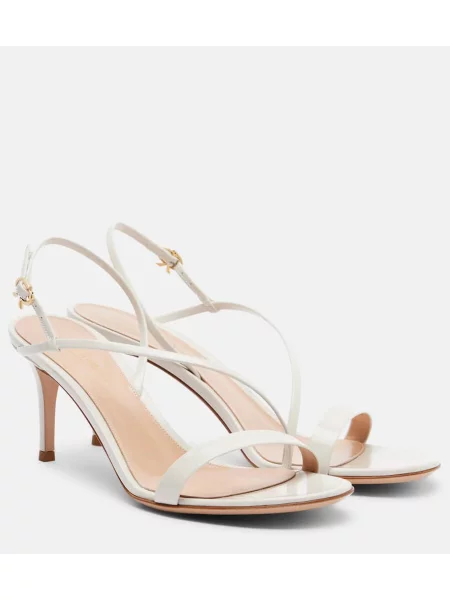 Sandale Gianvito Rossi din piele de lac alb
