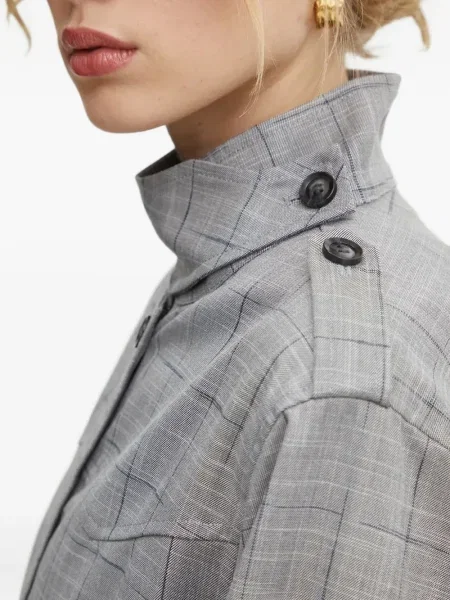 Geacă Bruuns Bazaar în carouri gri