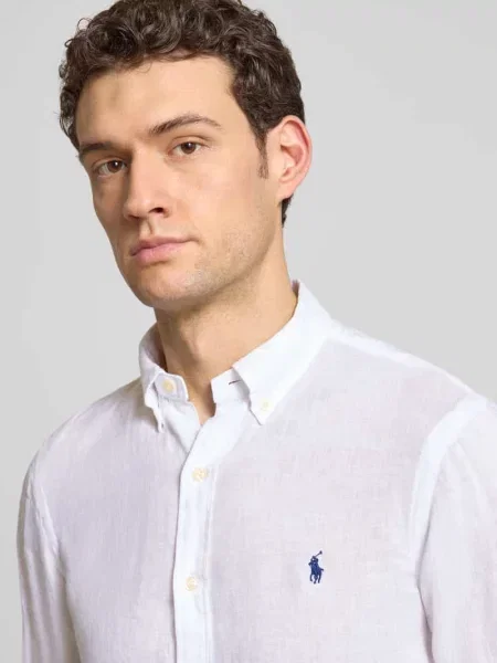 Koszula casualowa o kroju slim fit z czystego lnu Polo Ralph Lauren biała