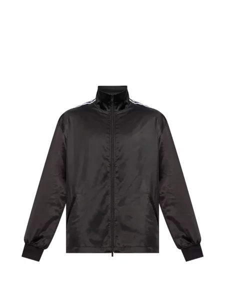 Hanorac Y-3 din satin cu dungi alergare negru