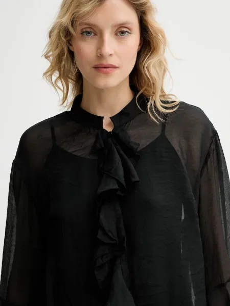 Однотонная блузка Answear.lab черная