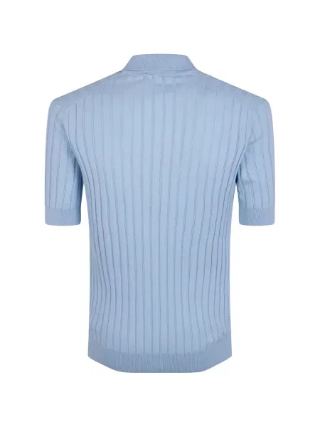 Gulerat tricou Filippo De Laurentiis tricotate albastru