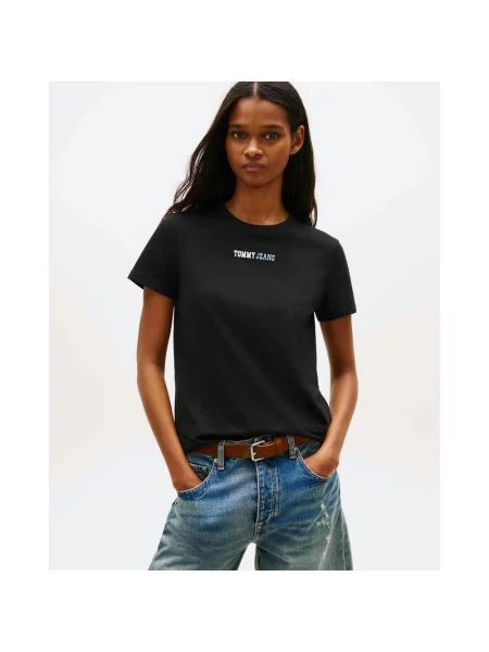 Koszulka z krótkim rękawem kobieca Tommy Jeans Regular Essential S czarny