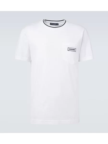 Tricou Dolce&gabbana din jerseu cu autograf alb