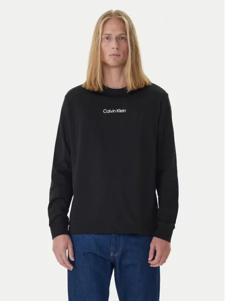 Calvin Klein Majica dugih rukava Standard Logo crna