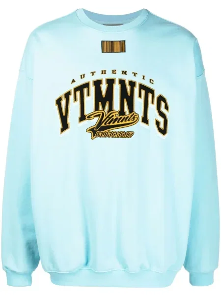 Hanorac crewneck Vtmnts cu imagine albastru