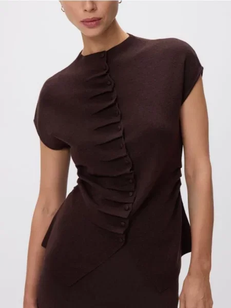 Reserved Жилет з додаванням вовни темно коричневий