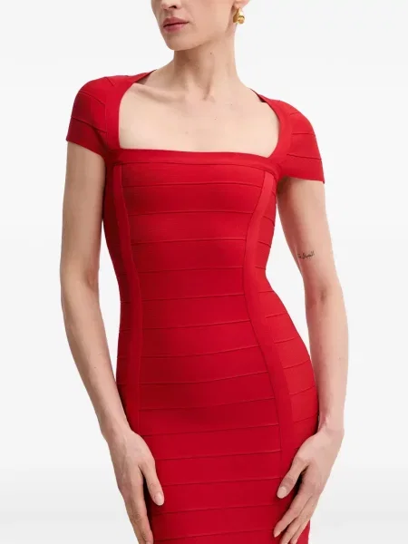 Scurt rochie midi Hervé Léger roșu