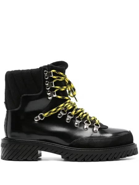 Cizme scurte Off-white din piele alb