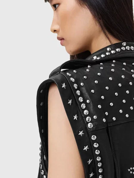 Шкіряна куртка Allsaints чорна