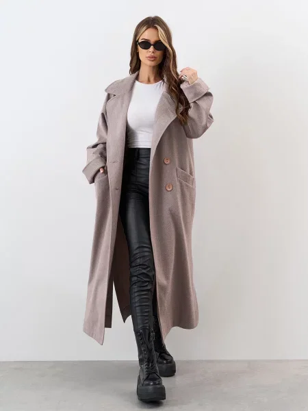 Пальто ISSA Plus кашемір бежевий