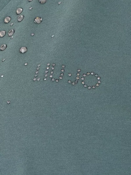 Tričko Liu Jo s výstřihem do v s aplikacemi zelené