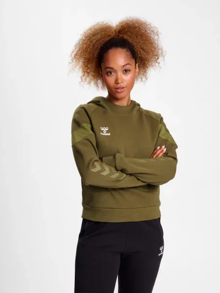 Sweatshirt bluza z kapturem dla kobiet Hummel Travel zielona