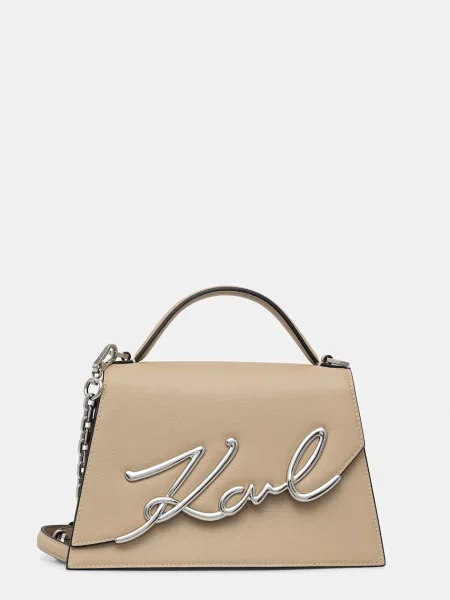 Karl Lagerfeld Taška cez rameno K/SIGNATURE MITTELGROSSE UMHÄNGETASCHE béžová
